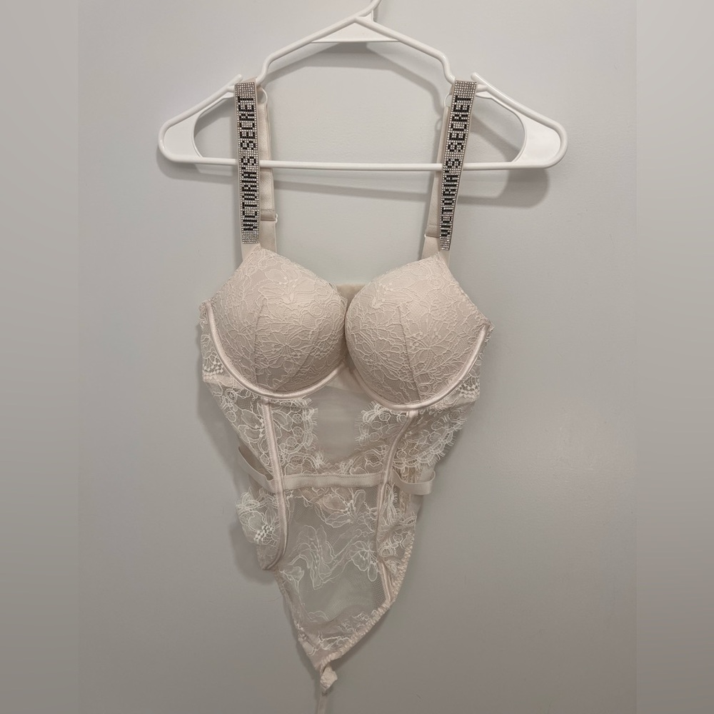 Victoria’s Secret white lingerie bodysuit